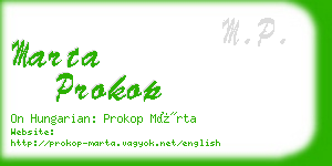 marta prokop business card